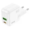 Incarcator de retea Hoco C111A Lucky PD30W+QC3.0 + Cablu Type-C to Type-C [White]